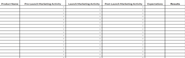 Product Launch Plan Template - Excel 2