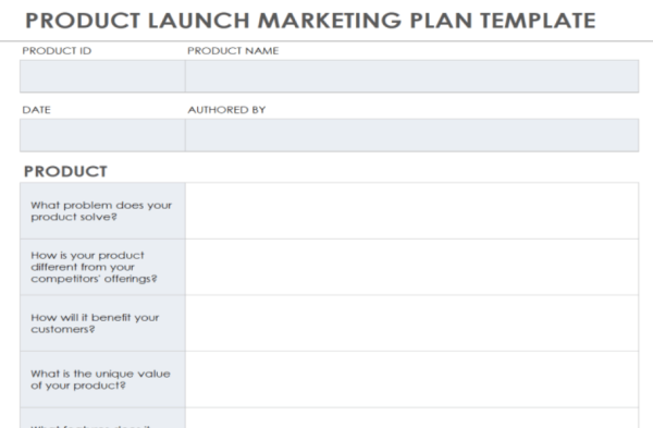 Product Launch Plan Template - Excel 5