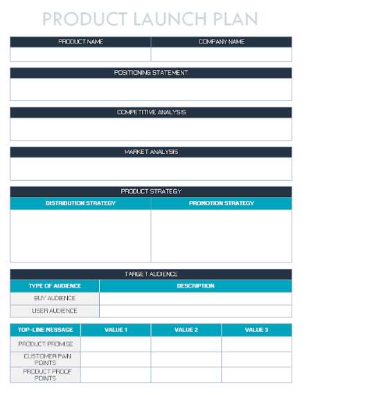 Product Launch Plan Template - Excel 8