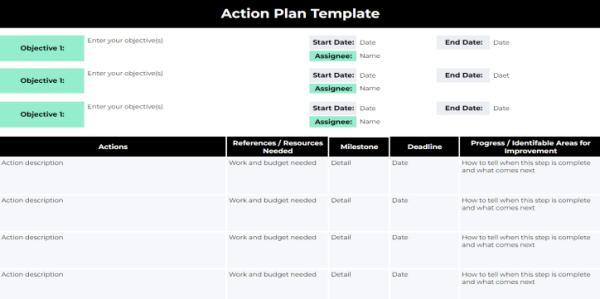 Action Plan Template - Excel 10