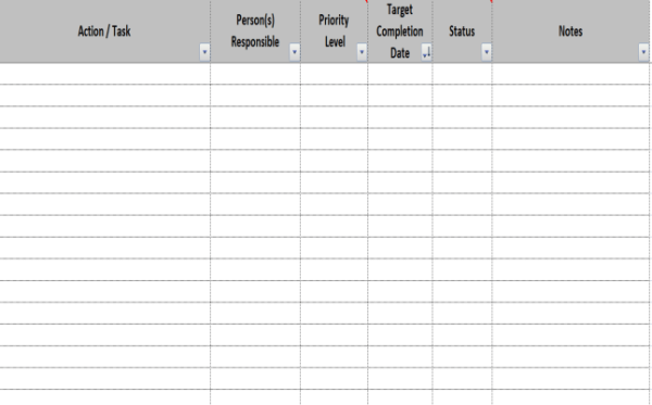 Action Plan Template - Excel 11