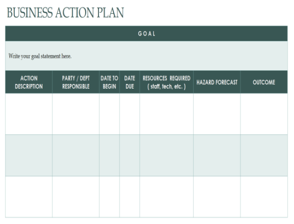 Action Plan Template - Excel 2