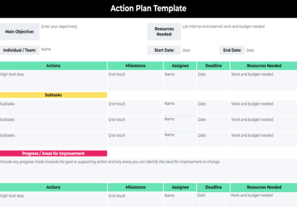 Action Plan Template - Excel 9