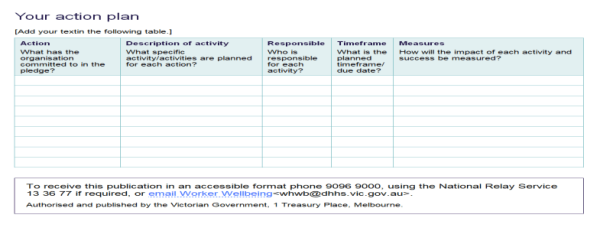 Action Plan Template - Word 12