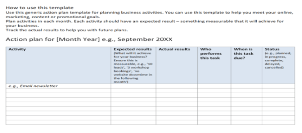 Action Plan Template - Word 5