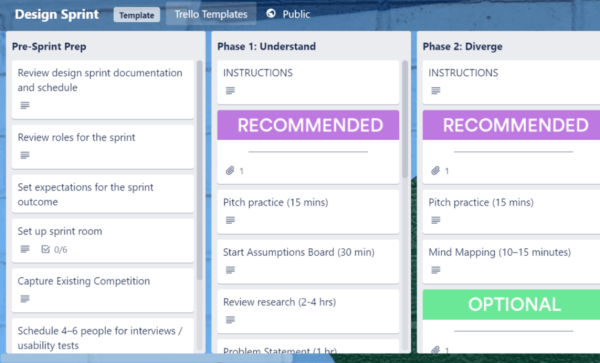 Design Sprint Template - Trello