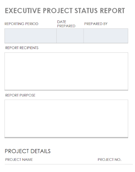 Executive Project Status Report Template - Word 1