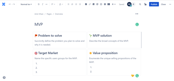 Minimum Viable Product Template - Atlassian