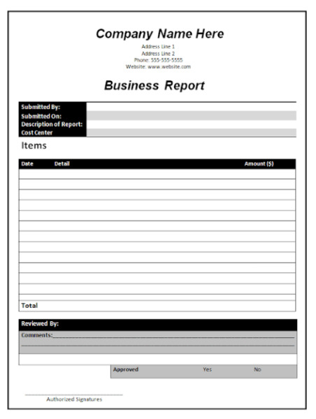 Business Report Template Word 1