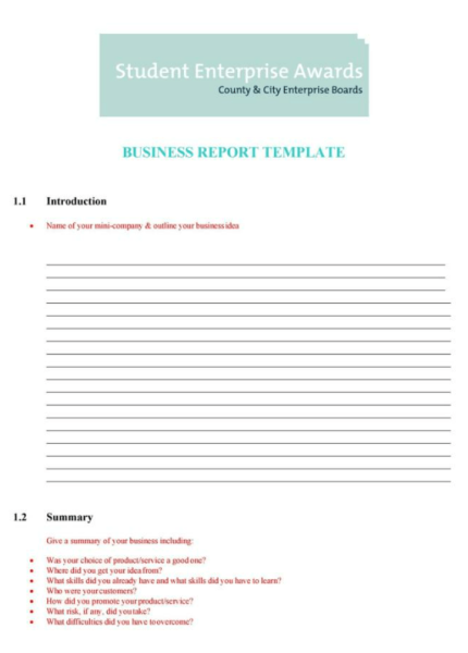 Business Report Template Word 2