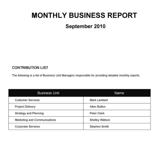 Business Report Template Word 5