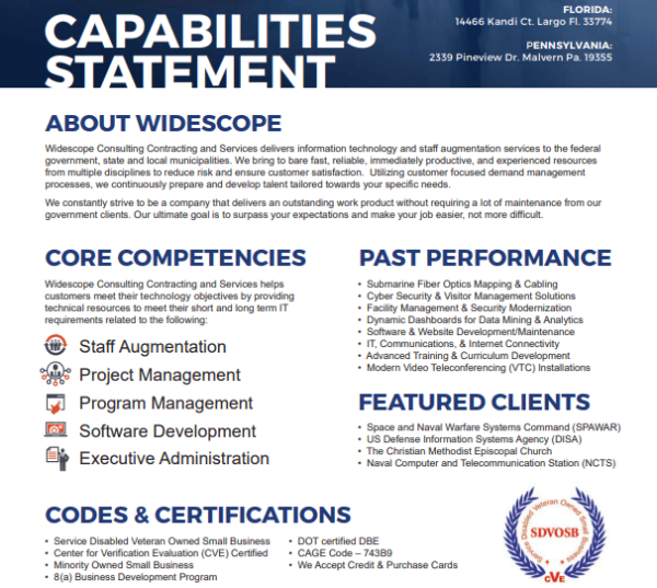 Capability Statement Template PDF 1