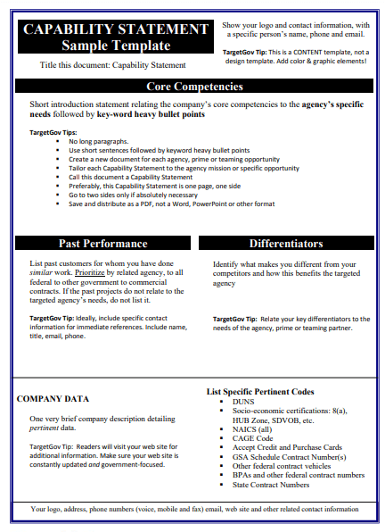 Capability Statement Template PDF 2