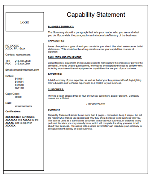 Capability Statement Template PDF 5