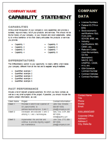 Capability Statement Template PDF 7