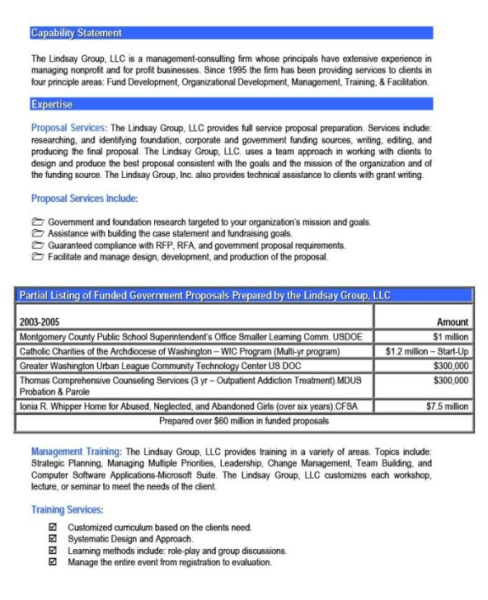 Capability Statement Template Word 15