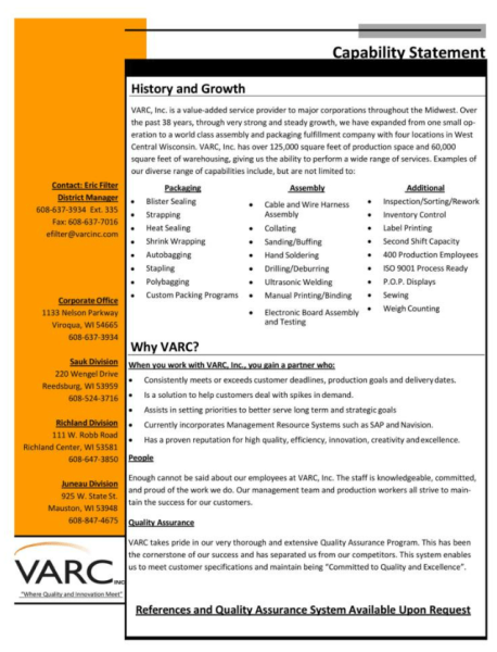 Capability Statement Template Word 16