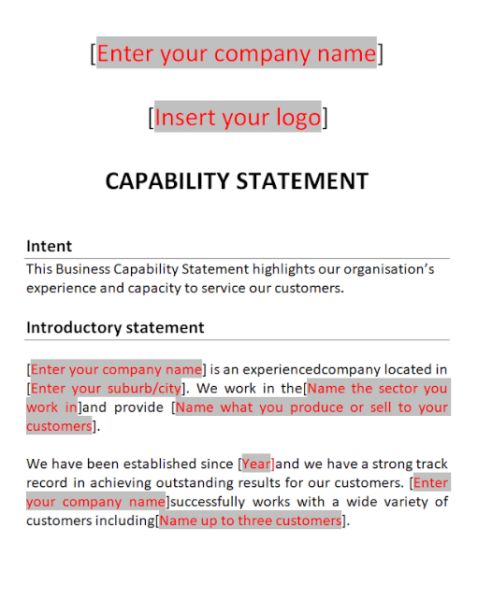 Capability Statement Template Word 26