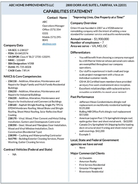 Capability Statement Template Word 27