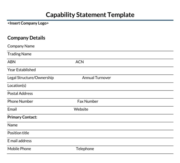 Capability Statement Template Word 29