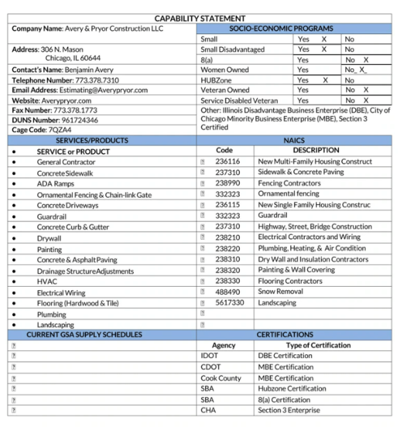 Capability Statement Template Word 30