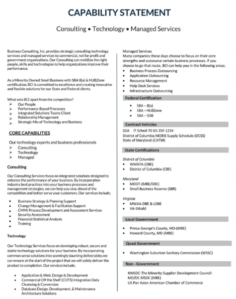 Capability Statement Template Word 33