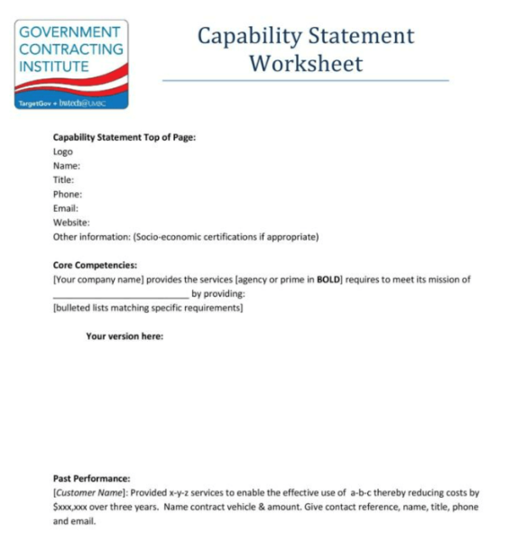 Capability Statement Template Word 8