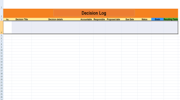 Decision Log Template - Excel 5