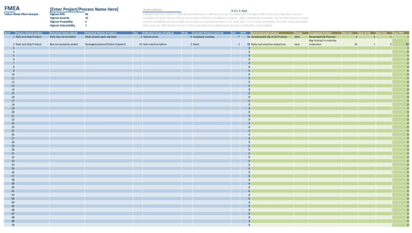 FMEA Template Excel 23