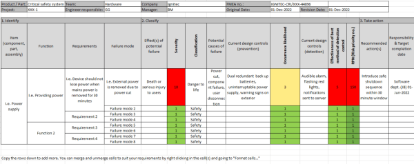 FMEA Template Excel 30