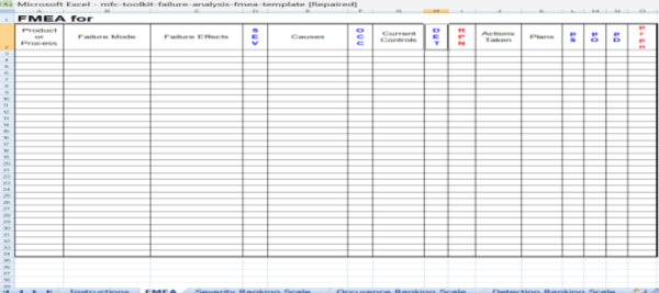 FMEA Template Excel 31