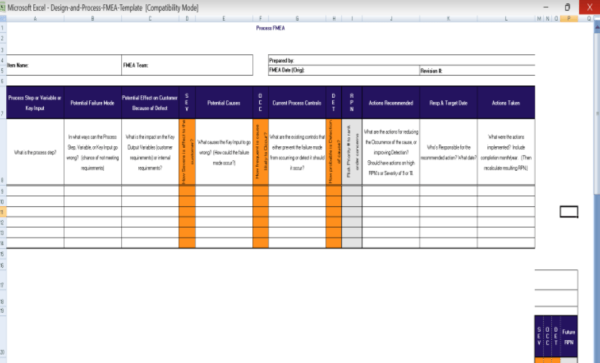 FMEA Template Excel 5