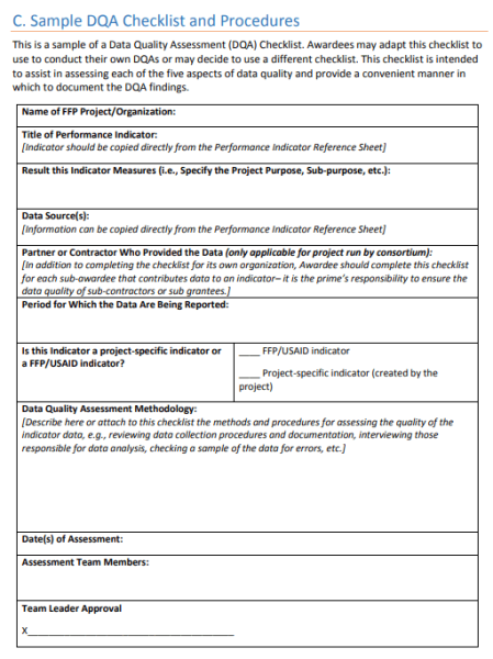 Data Quality Checklist Template PDF 12