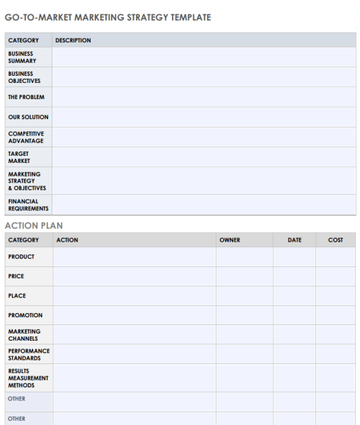 Go To Market Strategy Template Excel 1