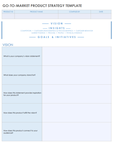 Go To Market Strategy Template Excel 3