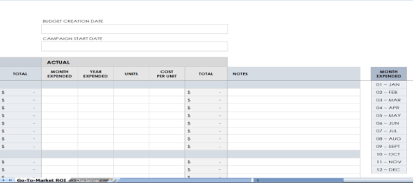 Go To Market Strategy Template Excel 5