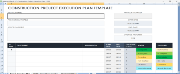 Project Execution Plan Template - Excel 1