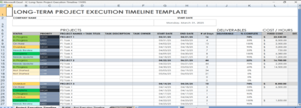 Project Execution Plan Template - Excel 3