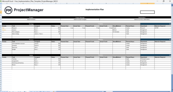 Project Execution Plan Template - Excel 6